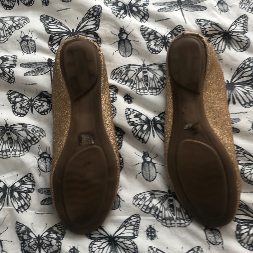 Gold, glittery flats - Picture 3 of 4